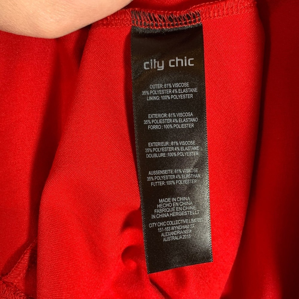 NWT City Chic Red Classic sleeve Midi dress with pockets; size 16 - Picture 11 of 12